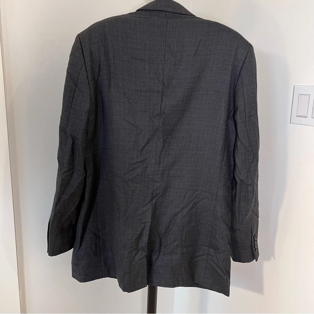 Joseph & Feiss Gold Men’s 38L Gray Wool Herringbone Blazer Suit Jacket